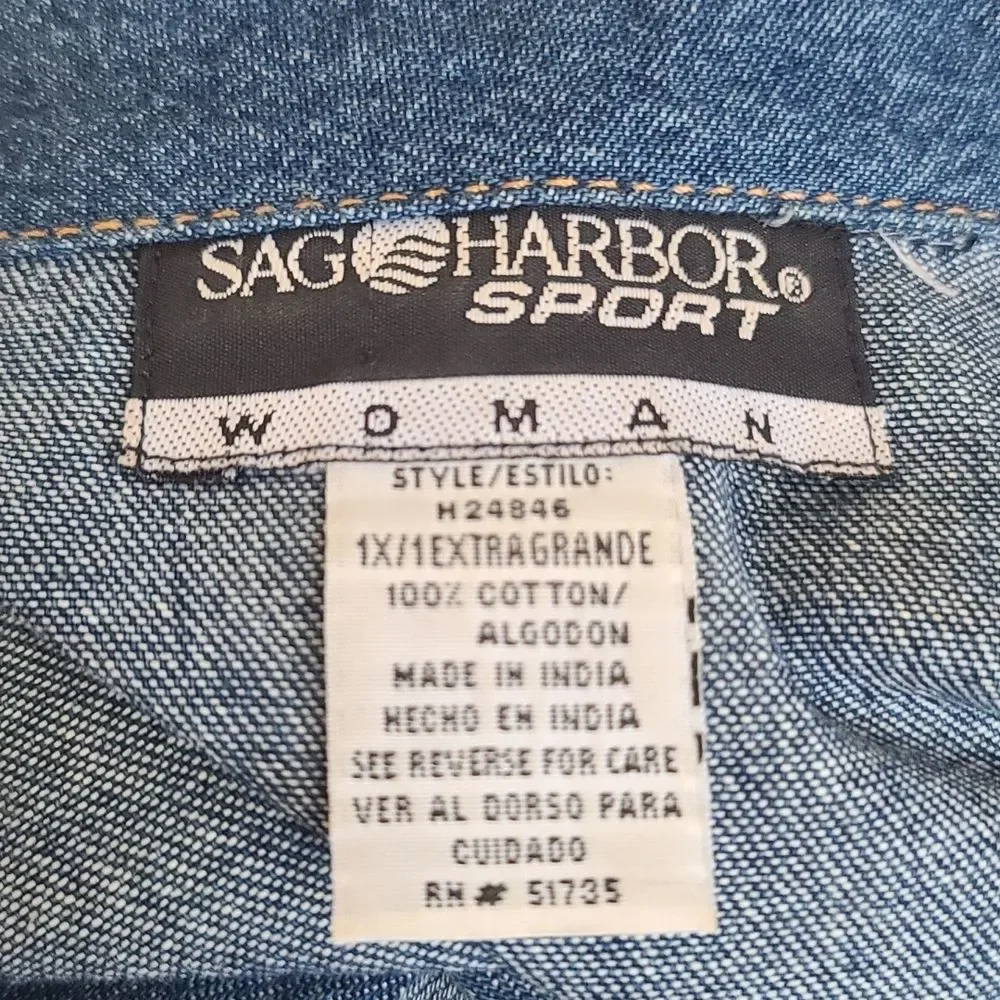 PLUS SIZE SAG HARBOR  WOMAN'S DENIM JACKET - Picture 12 of 13
